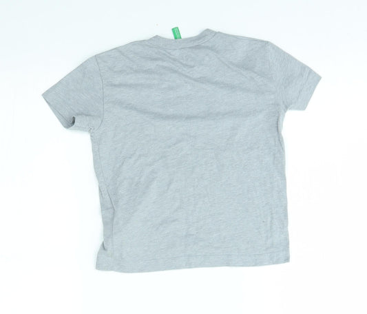 benetton Boys Grey Basic T-Shirt Size 3-4 Years