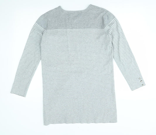 Primark Womens Grey Striped Jumper Dress Size 14