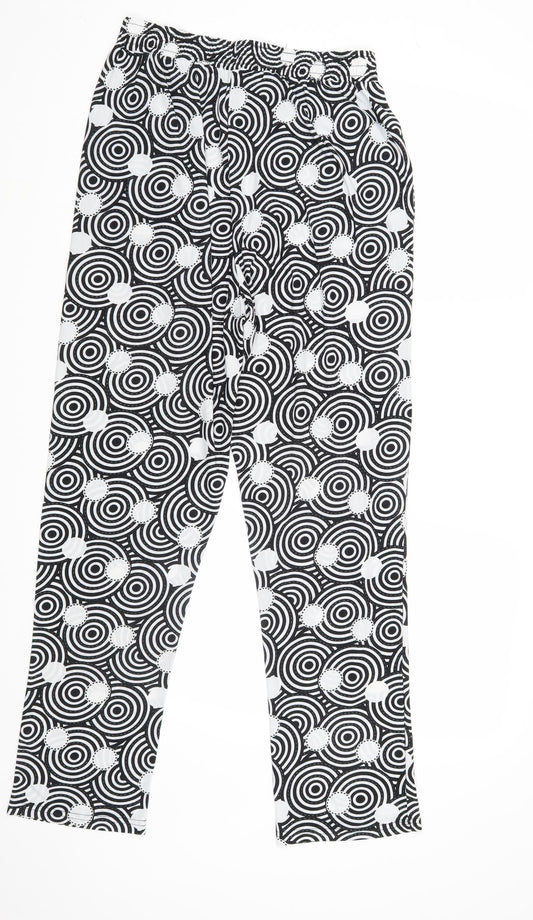 Womens UK Size S Preworn Regular Fit Black Trousers
