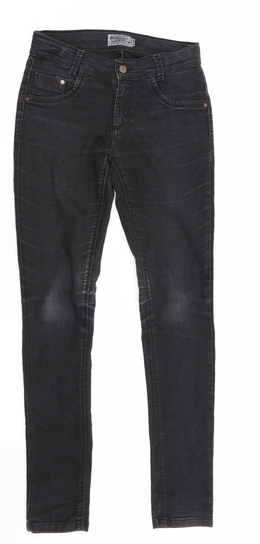 Mens UK Size 26 in Blue Effect Regular Fit Skinny Black Jeans