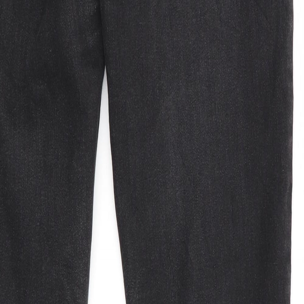 Mens UK Size 26 in Blue Effect Regular Fit Skinny Black Jeans