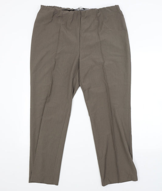 Womens UK Size 18 BM Regular Fit Green Trousers