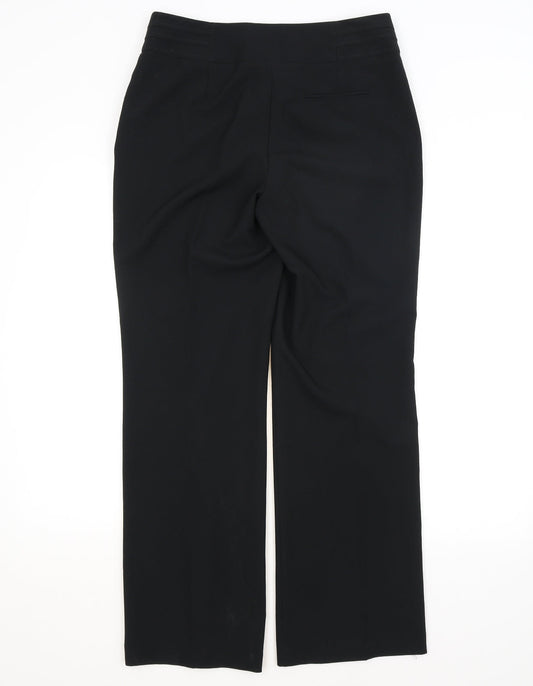 Womens UK Size 10 BHS Regular Fit Black Trousers