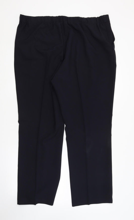 Womens UK Size 18 Preworn Regular Fit Blue Trousers