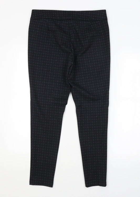 George Womens Black Check Trousers L26 in