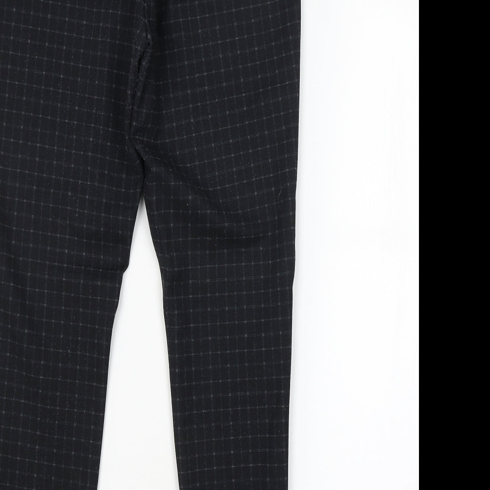 George Womens Black Check Trousers L26 in
