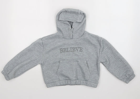 Primark Girls Grey Pullover Hoodie Size 9-10 Years
