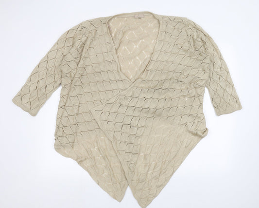 Soon Womens Beige Wrap Jumper Size 22