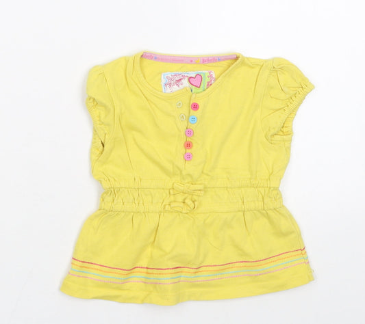 Debenhams Girls Yellow Basic T-Shirt Size 12-18 Months