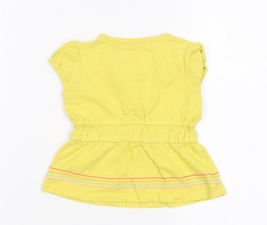 Debenhams Girls Yellow Basic T-Shirt Size 12-18 Months