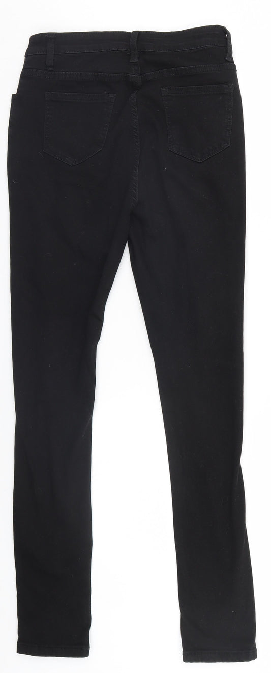 SheIn Womens Black Denim Straight Jeans Size 10 L28 in - Torn