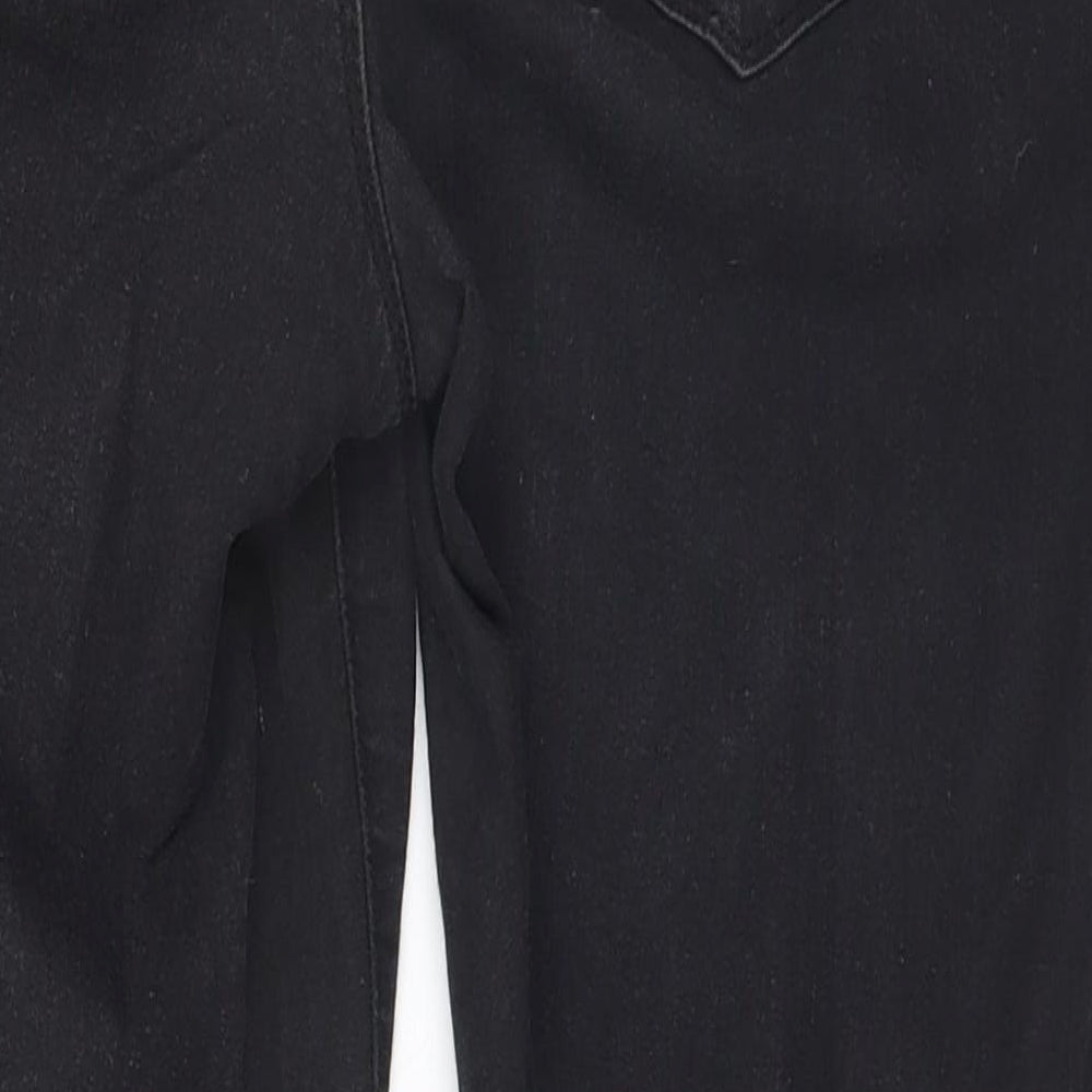 Denim & Co. Womens Black Denim Straight Jeans Size 14 L24 in