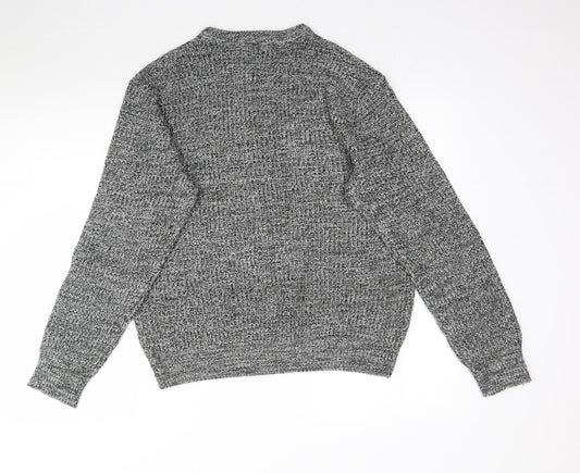 Avenue Mens Grey Knit Pullover Jumper Size M
