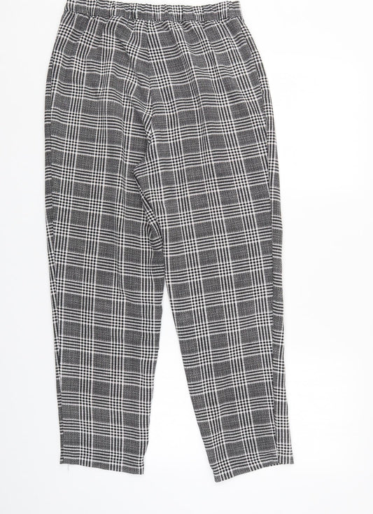 Divided Womens Grey Check Trousers Size 10 L26 in