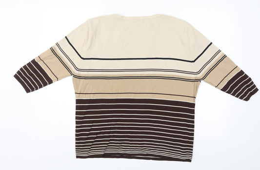 Bonmarché Womens Multicoloured Striped Jersey Blouse Size XL