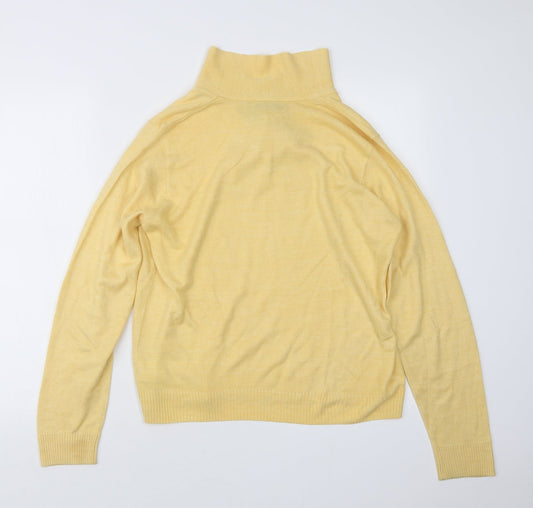 EWM Womens Yellow Knit Pullover Jumper Size 14
