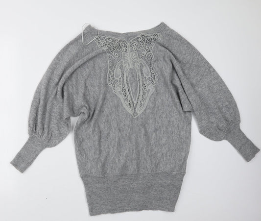 Womens UK Size M Voulez-Vous Grey Pullover Jumper