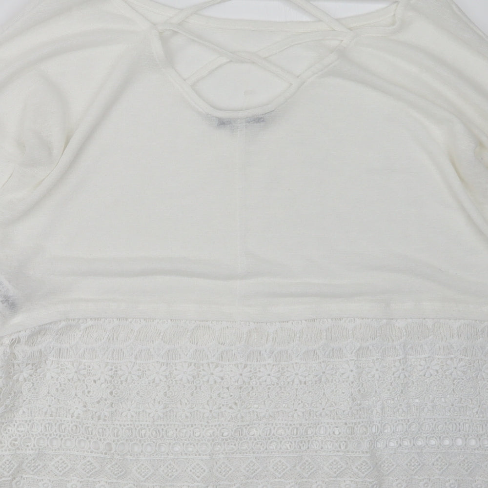 Womens UK Size 10 NEXT White Pullover Jumper
