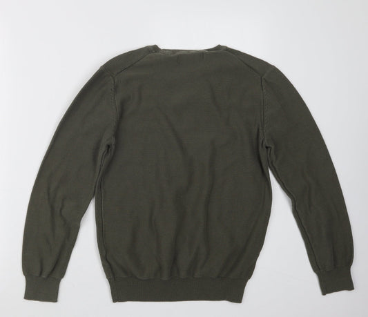 Primark Mens Green  Knit Pullover Jumper Size S