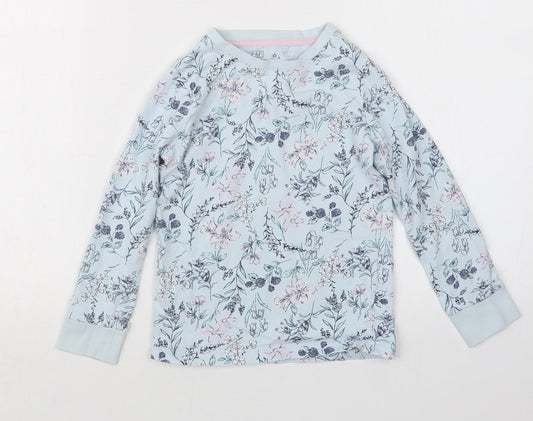 F&F Girls Blue Floral Top Pyjama Top Size 6-7 Years