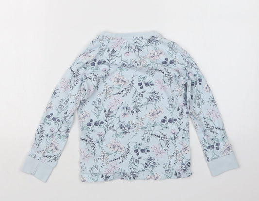 F&F Girls Blue Floral Top Pyjama Top Size 6-7 Years