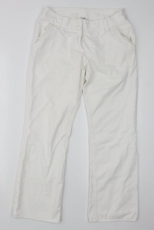 7 Days Womens White Trousers Size 12 L27.5 in