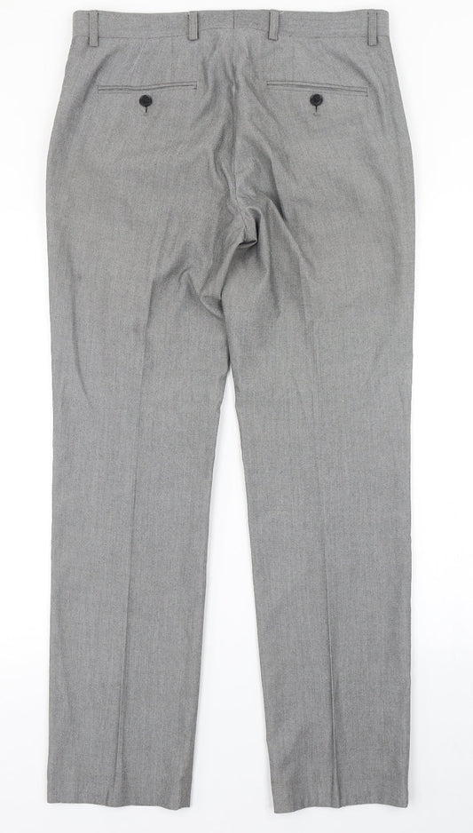 Harry Brown Mens Grey Dress Pants Trousers Size 32 in L29 in
