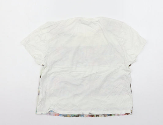 Miss Selfridge Womens White Striped Jersey Basic T-Shirt Size 10