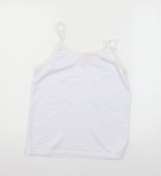 Womens UK Size M Preworn White Basic Tank