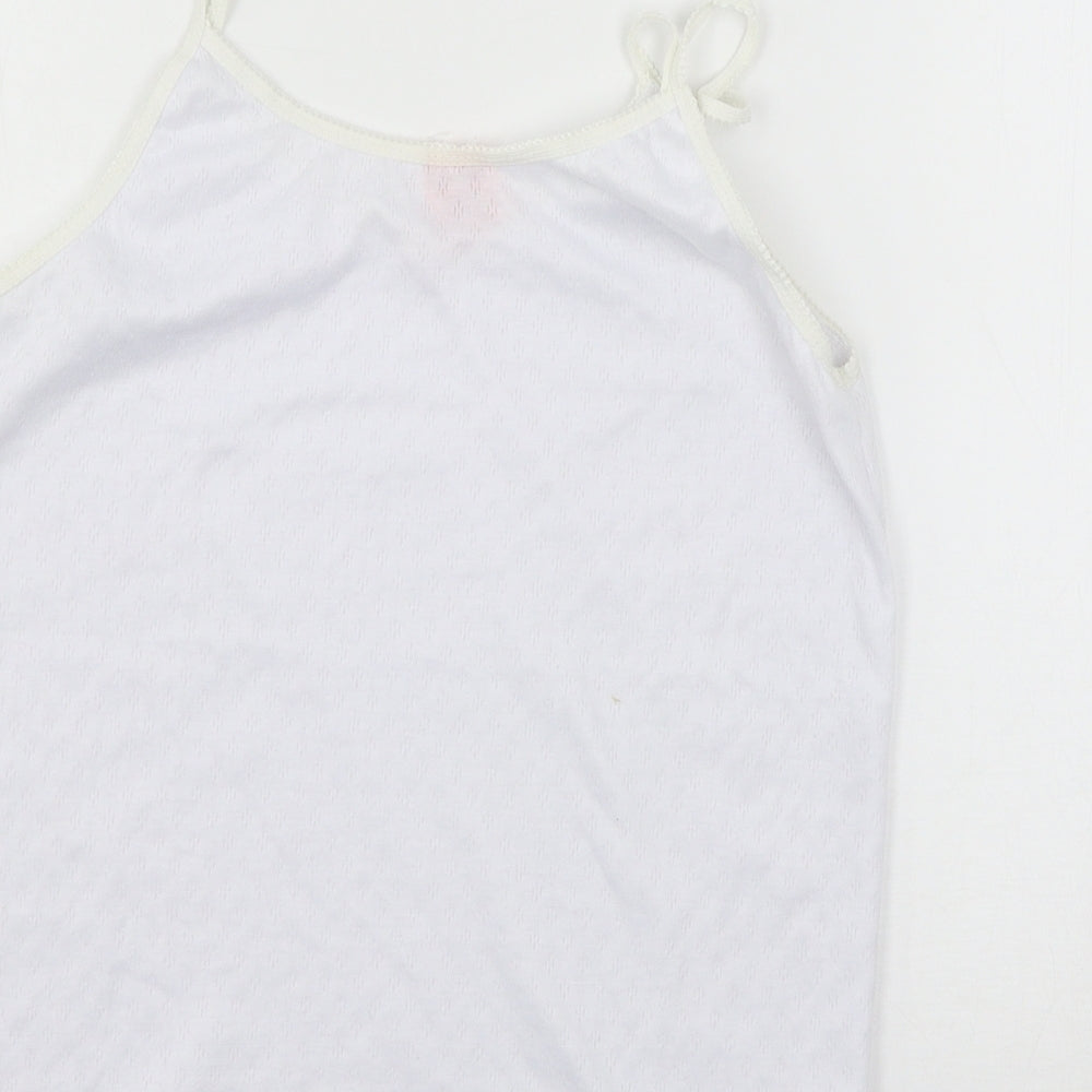 Womens UK Size M Preworn White Basic Tank