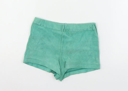 St Michael Girls Green Jersey Sweat Shorts Size 7-8 Years