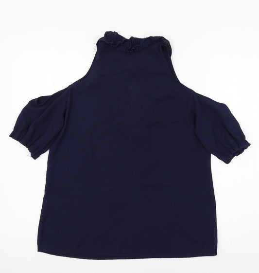 Womens UK Size 10 Urban Mist Blue Basic Blouse