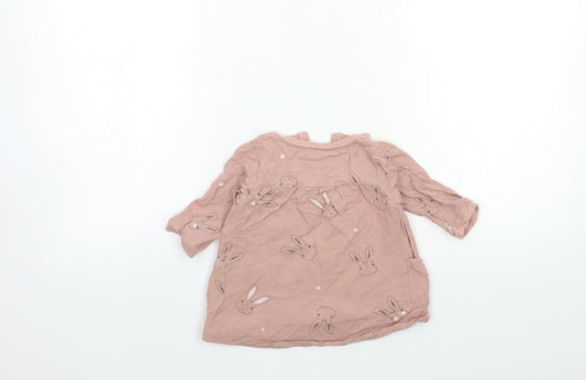 mamas & papas Baby Pink Basic T-Shirt Size 3-6 Months