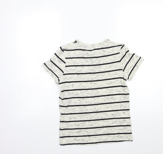 TU Boys Beige Striped Basic T-Shirt Size 10 Years