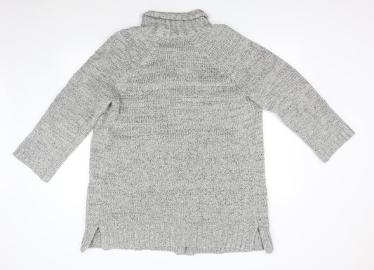Womens UK Size 14 Cherokee Grey Cardigan Jumper