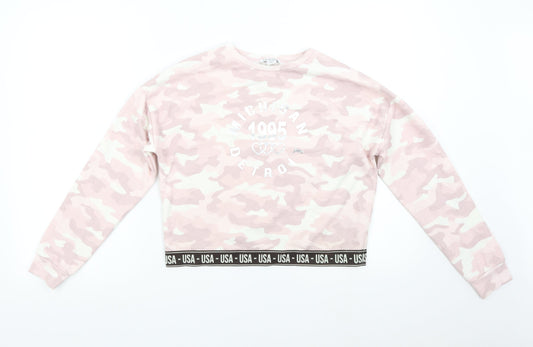 Primark Girls Pink Camouflage Pullover Sweatshirt Size 12-13 Years - USA