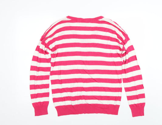 Atmosphere Womens Pink Striped Pullover Jumper Size 14