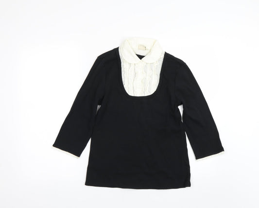 Womens UK Size 10 Cotton Traders Black Pullover Jumper