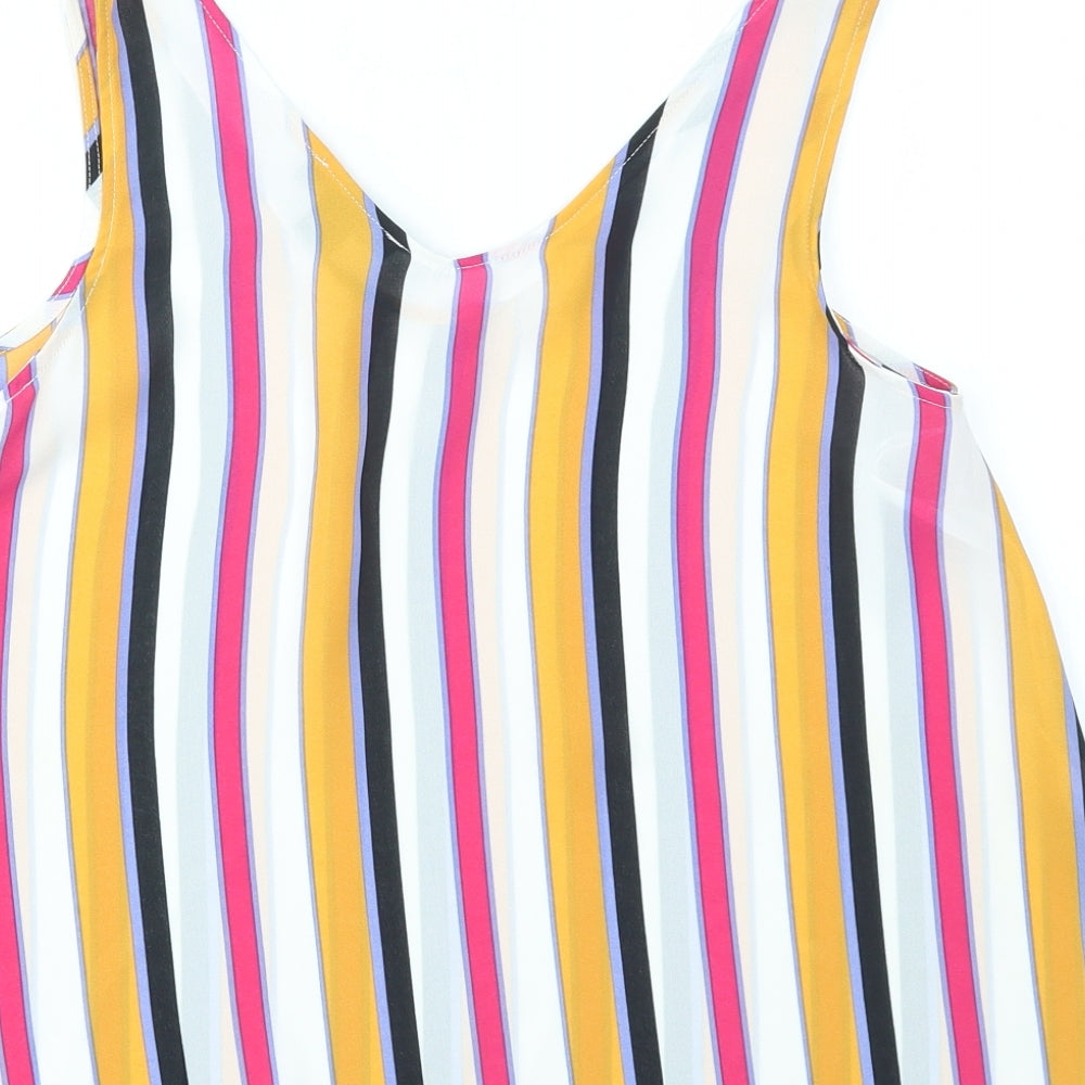Primark Womens Multicoloured Striped Basic Blouse Size 8
