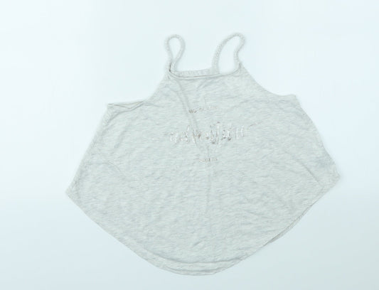 H&M Girls Grey Basic T-Shirt Size 9-10 Years