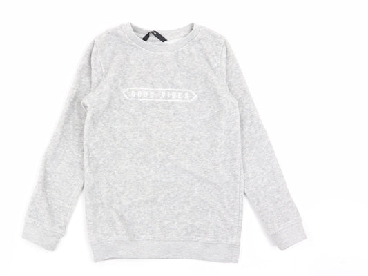 Asda George Girls Grey Pullover Jumper Size 7-8 Years