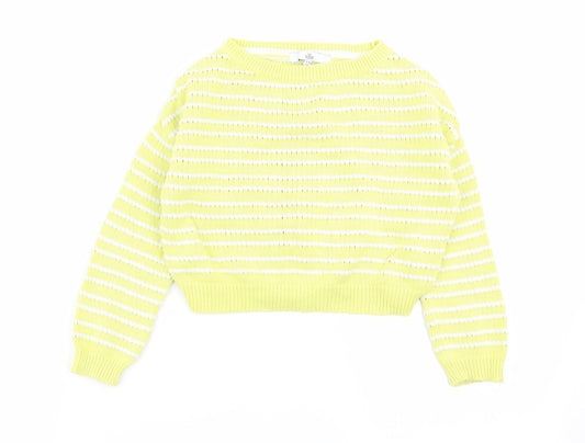 M&S Girls Multicoloured Striped Pullover Jumper Size 5-6 Years