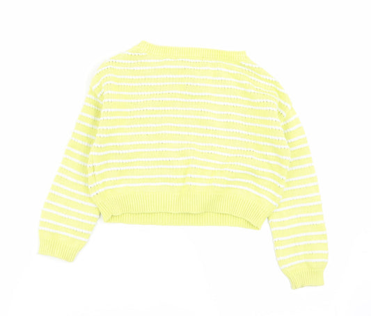 M&S Girls Multicoloured Striped Pullover Jumper Size 5-6 Years