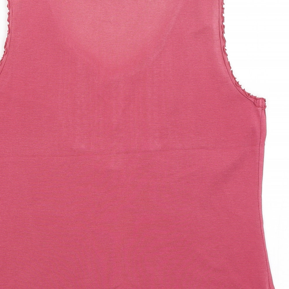 Womens UK Size 14 Casual Club Pink Basic Tank