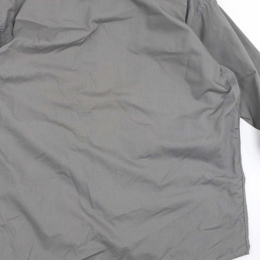 Mens UK Size 2XL Lyon Becker Grey Button-Up Long Sleeve Casual Shirt