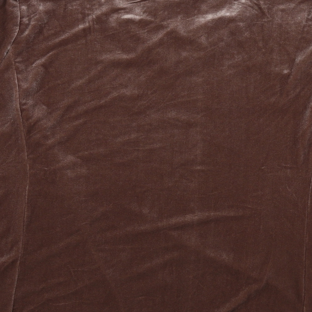 Womens UK Size 2XL Preworn Brown Basic Blouse