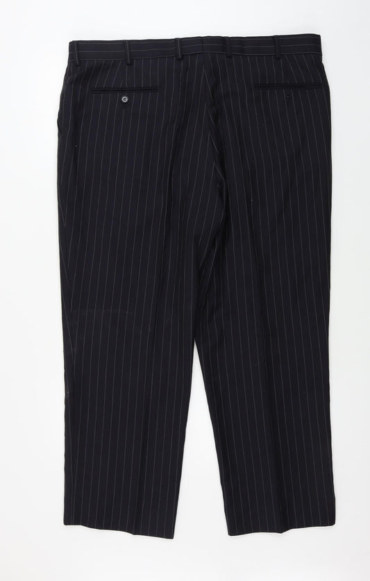 Preworn Mens Blue Striped Trousers Size 41 in L29 in