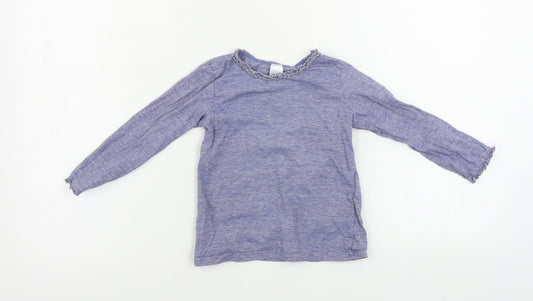 H&M Girls Blue Striped Basic T-Shirt Size 2 Years
