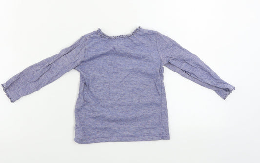 H&M Girls Blue Striped Basic T-Shirt Size 2 Years
