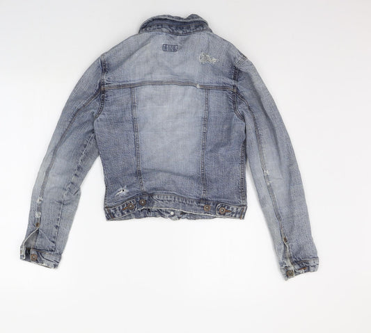 Womens UK Size 10 Moto Blue Jacket